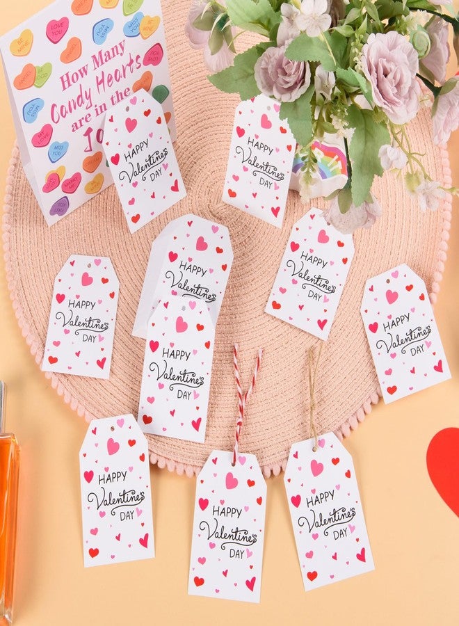 MoDooris 200 Pack Valentine’s Day Gift Tags Happy Valentine's Day Paper Hanging Tags with Red White String & Jute Twine, Heart Gift Wrapping Supplies for Party Favors, Treat Bags, Gifts - Image 4